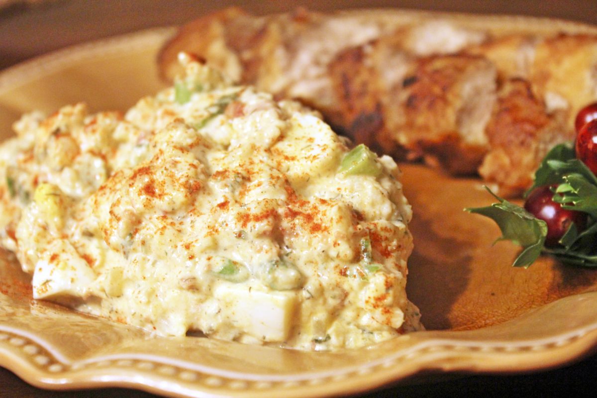 Cream Dill Cauliflower Salad from My Table of Three is a great low carb alternative to potato salad.