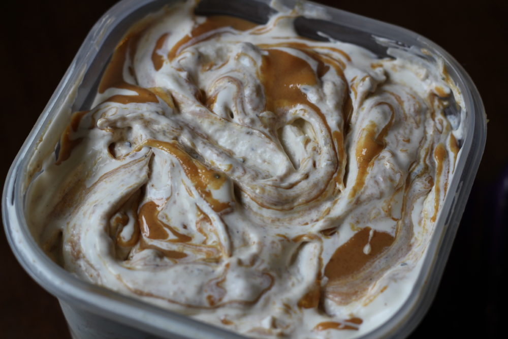 Sugar Free Peanut Butter Swirled in Vanilla Ice Cream