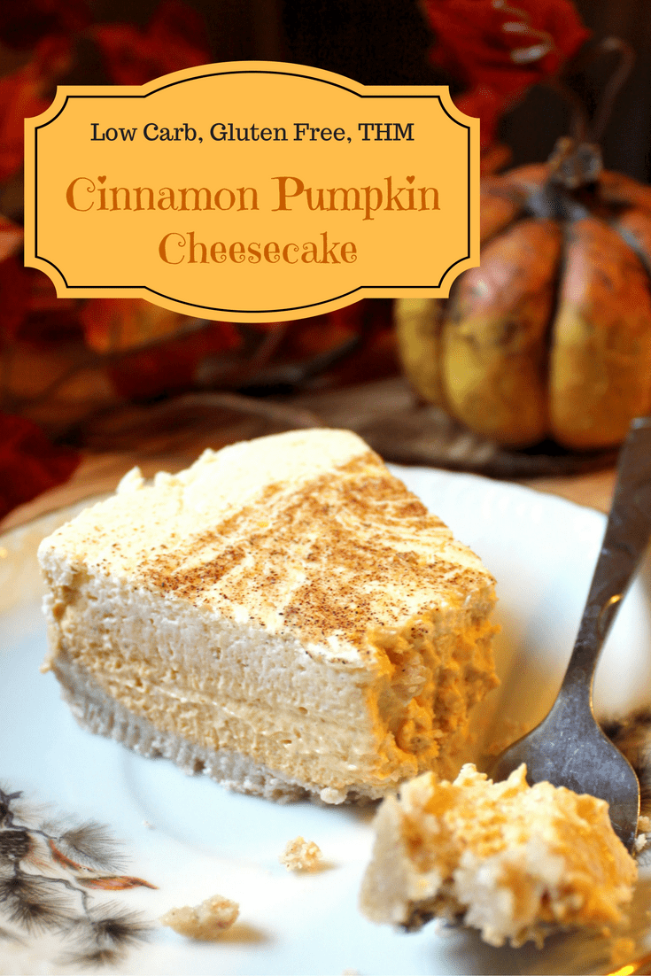 My Table of Three's Cinnamon Pumpkin Cheesecake is low carb, sugar free, gluten free and it is perfect for fall. This recipe is both Keto and THM friendly.