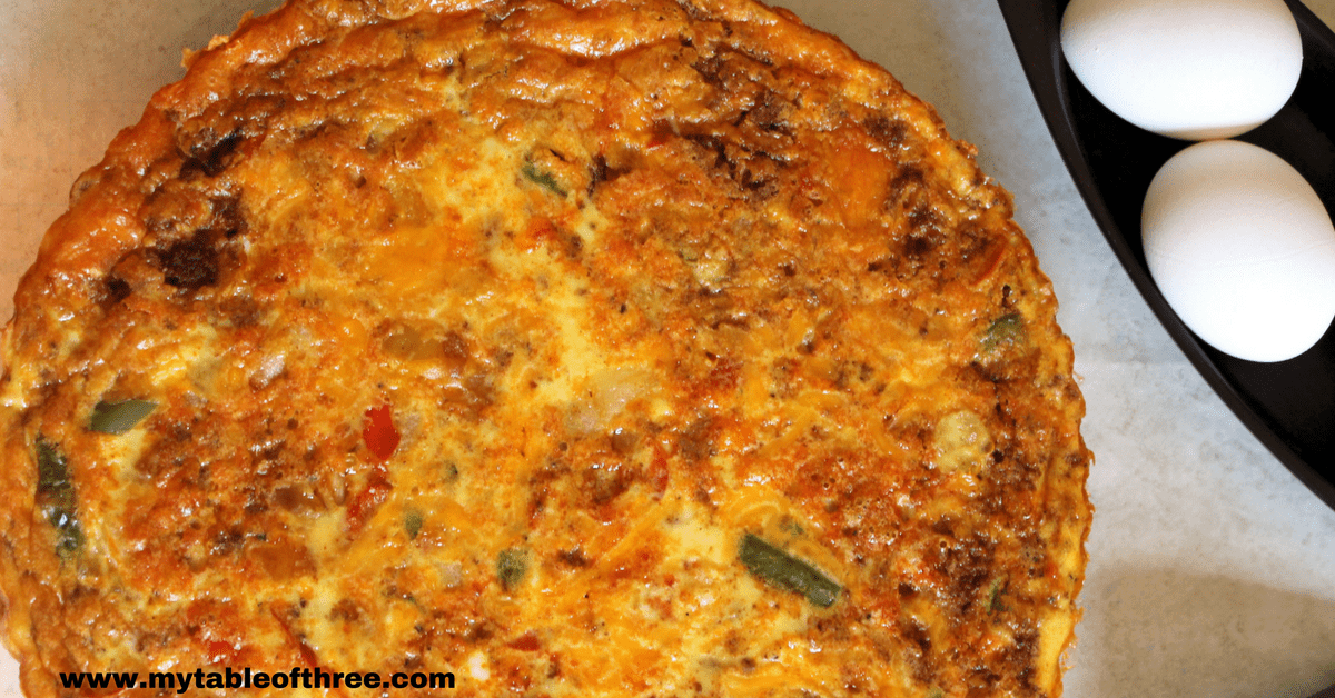 This low carb Chorizo Breakfast Pie is both gluten and grain free and is a delicious addition to any table. It is THM "S" and Keto Friendly