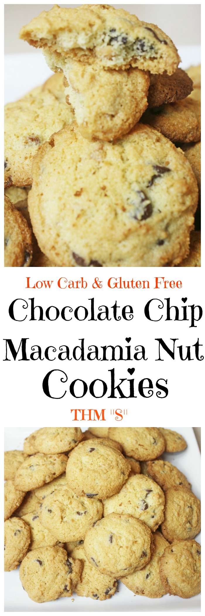 Chocolate Chip Macadamia Nut Cookies || Low Carb Cookes, Gluten Free, Trim Healthy Mama Cookies, Sugar Free