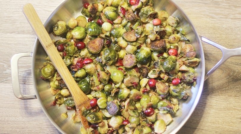 Cranberry Studded Brussell Sprouts are amazing and the perfect holiday side dish.