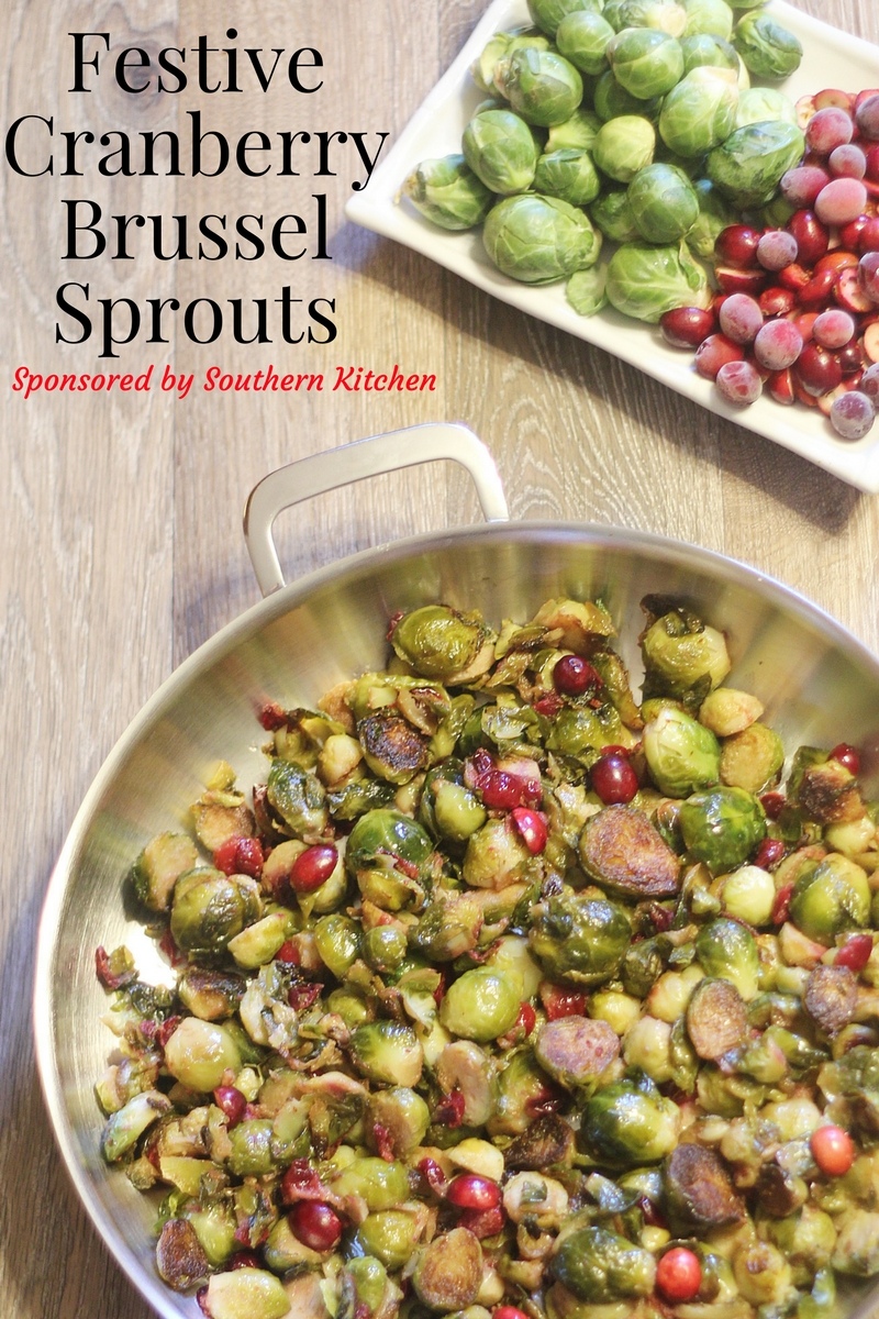(AD) Festive Cranberry Brussel Sprouts make a beautiful side dish on any holiday table.